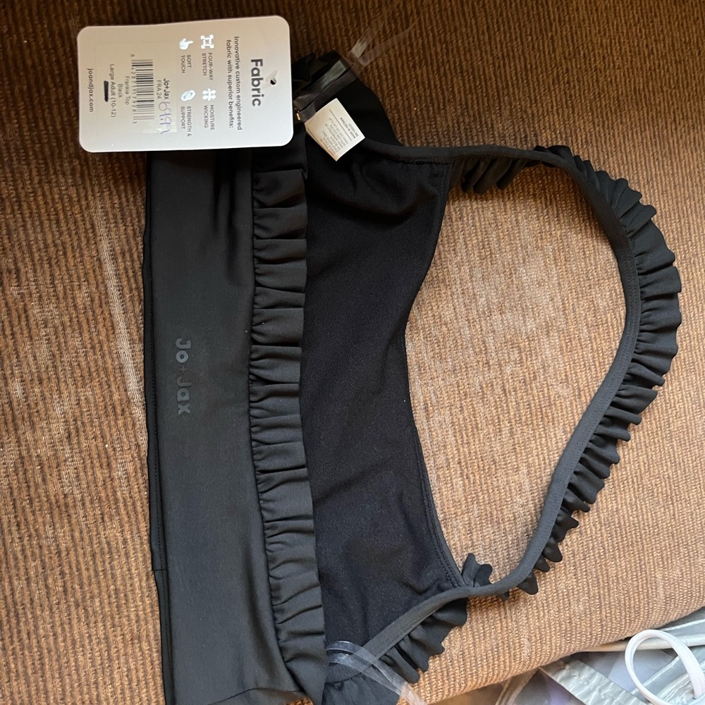 Black Ruffle Strap Top - Picture 2 of 2